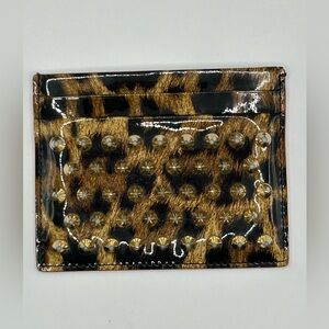 Christian Louboutin Leopard Studded Card Holder